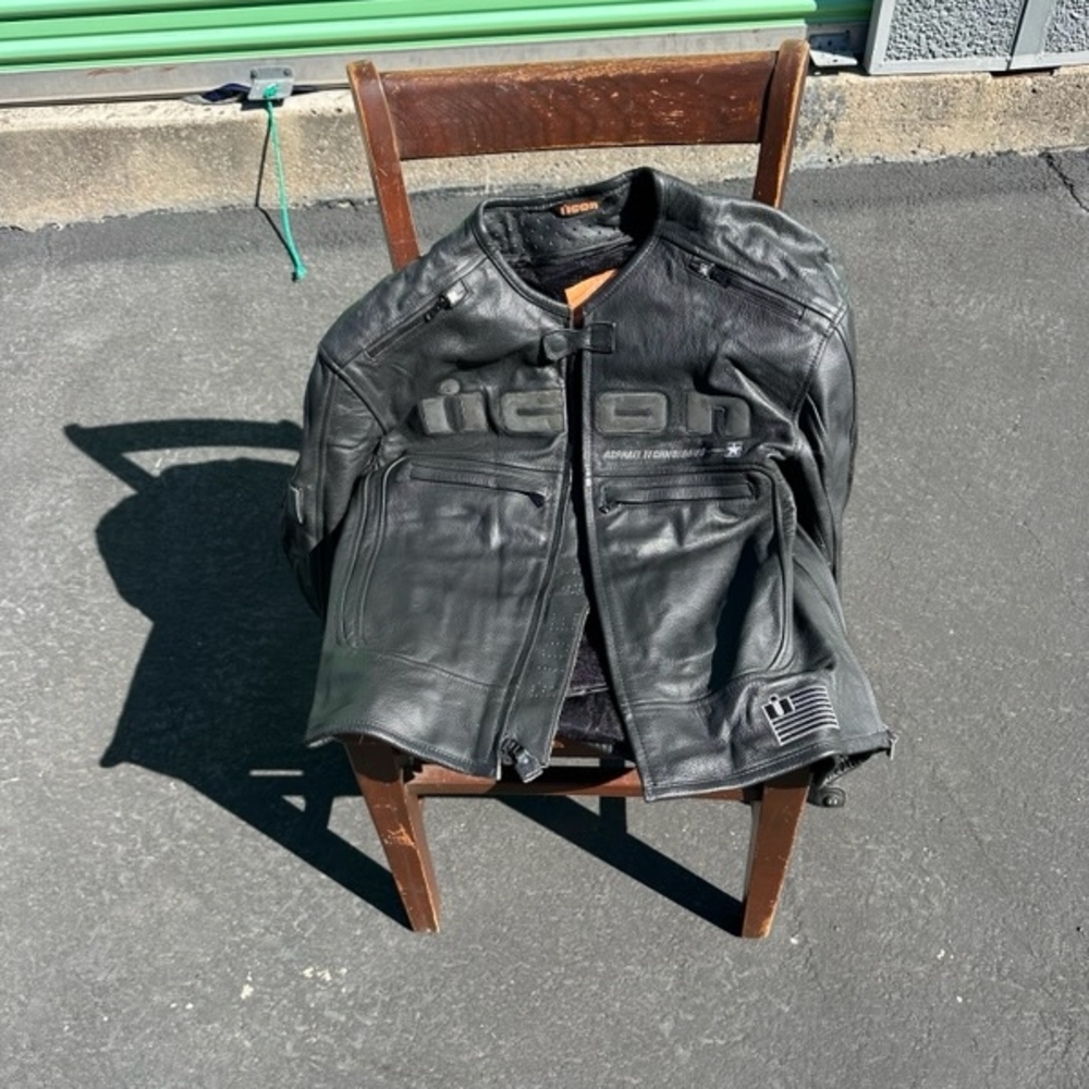 Icon Black Leather Motorcycle Jacket - Picture 4 of 4